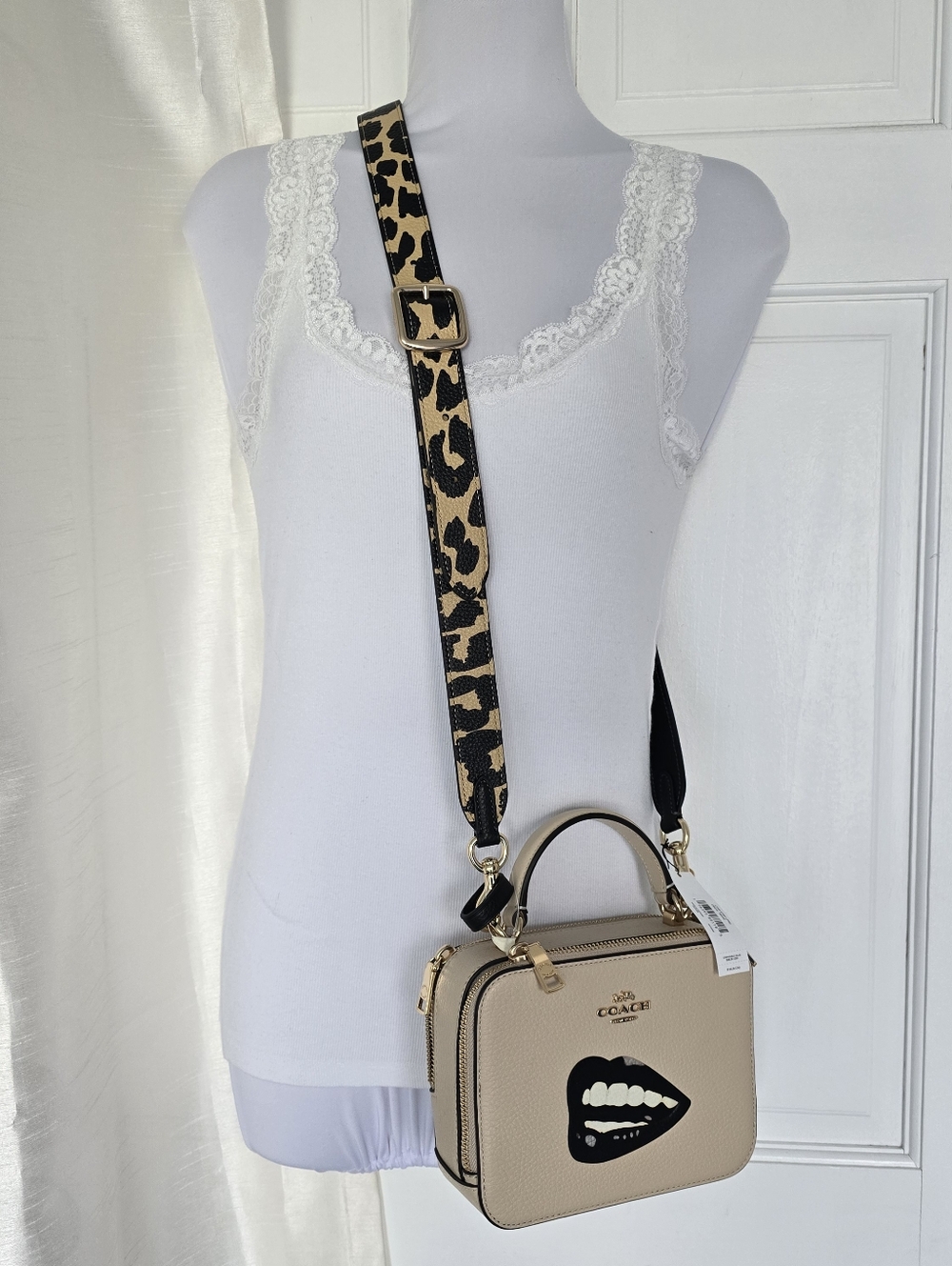 Coach Leather Leopard Print Replacement Reversible Adjustable Bag Strap - Picture 12 of 16